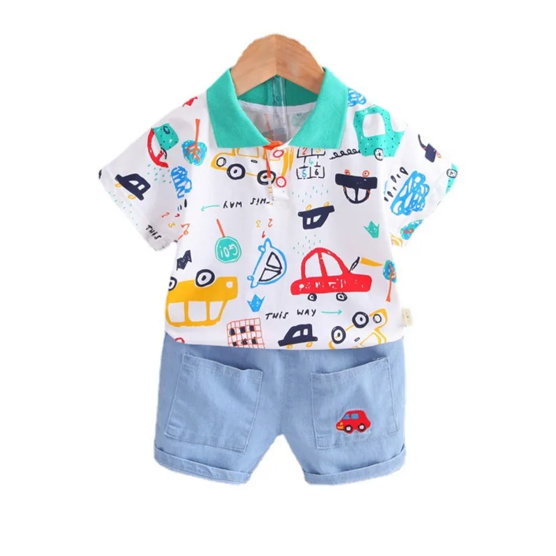 New Summer Baby Girls Clothes Suit Fashion Children Boys Cotton T-Shirt Shorts 2Pcs/Sets Toddler Casual Clothing Kids Tracksuits