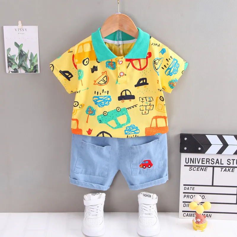 New Summer Baby Girls Clothes Suit Fashion Children Boys Cotton T-Shirt Shorts 2Pcs/Sets Toddler Casual Clothing Kids Tracksuits