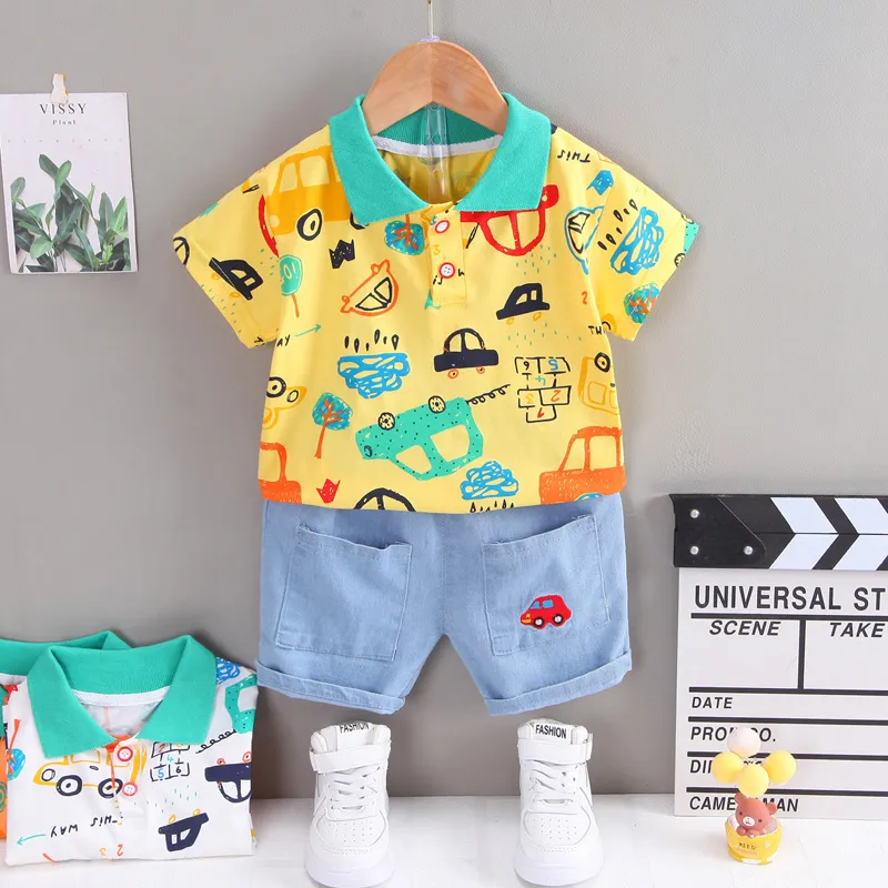 New Summer Baby Girls Clothes Suit Fashion Children Boys Cotton T-Shirt Shorts 2Pcs/Sets Toddler Casual Clothing Kids Tracksuits