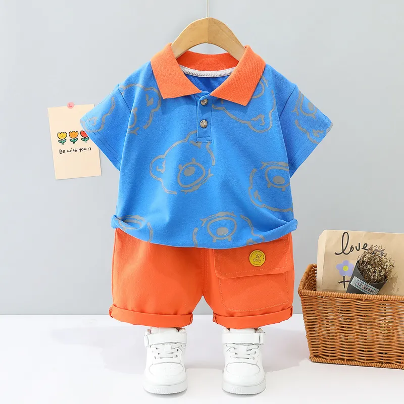 New Summer Baby Girls Clothes Suit Children Boys Fashion Cartoon T-Shirt Shorts 2Pcs/Sets Toddler Casual Costume Kids Tracksuits