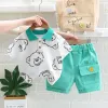 New Summer Baby Girls Clothes Suit Children Boys Fashion Cartoon T-Shirt Shorts 2Pcs/Sets Toddler Casual Costume Kids Tracksuits