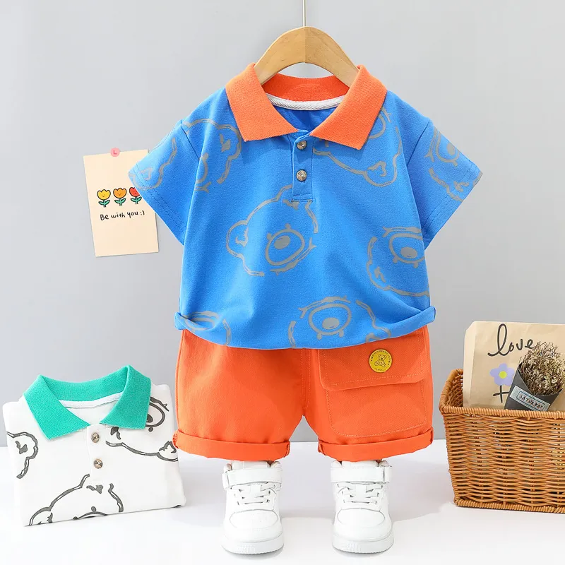 New Summer Baby Girls Clothes Suit Children Boys Fashion Cartoon T-Shirt Shorts 2Pcs/Sets Toddler Casual Costume Kids Tracksuits