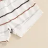 Pudcoco Baby Boy Ribbed Outfits Striped Sleeveless Round Neck Tank Tops Elastic Waist Shorts 2Pcs Summer Set Infant Toddler 0-3T