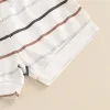 Pudcoco Baby Boy Ribbed Outfits Striped Sleeveless Round Neck Tank Tops Elastic Waist Shorts 2Pcs Summer Set Infant Toddler 0-3T