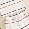 Pudcoco Baby Boy Ribbed Outfits Striped Sleeveless Round Neck Tank Tops Elastic Waist Shorts 2Pcs Summer Set Infant Toddler 0-3T