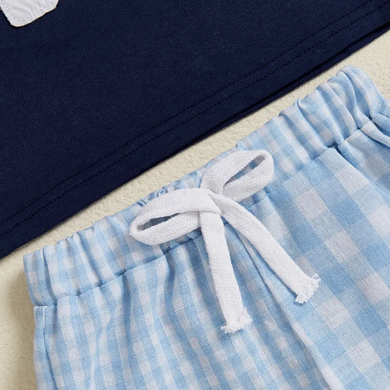 Boys Summer Outfits Sleeveless Tank Tops and Shorts Set with Letter Pattern Elastic Waist and Matching Hat - 3 Piece