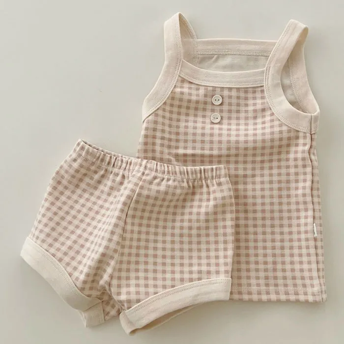 2025 New Baby Sleeveless Clothes Set Boy Girl Summer Thin Cotton Vest + Shorts 2pcs Suit Infant Outfits Toddler Breathable Set