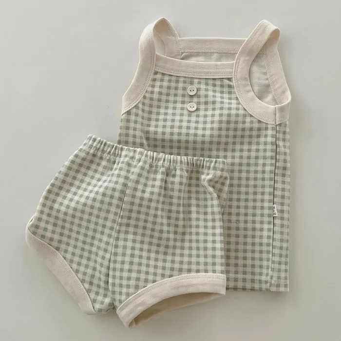 2025 New Baby Sleeveless Clothes Set Boy Girl Summer Thin Cotton Vest + Shorts 2pcs Suit Infant Outfits Toddler Breathable Set