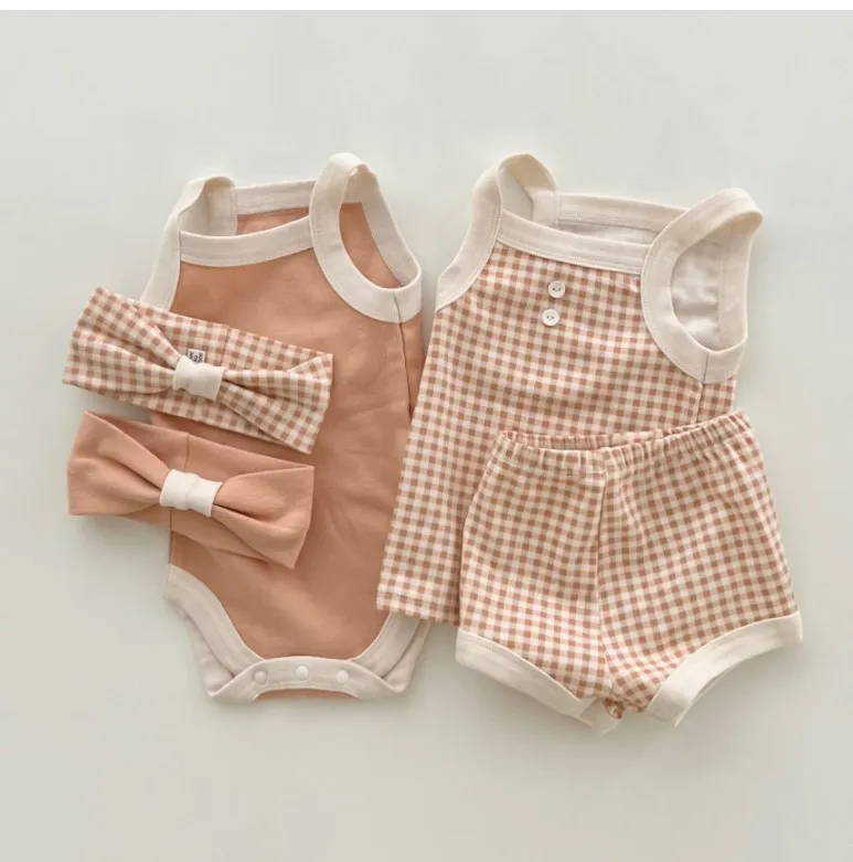 2025 New Baby Sleeveless Clothes Set Boy Girl Summer Thin Cotton Vest + Shorts 2pcs Suit Infant Outfits Toddler Breathable Set