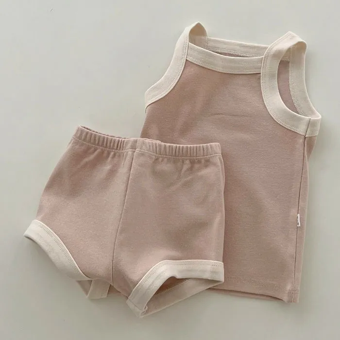 2025 New Baby Sleeveless Clothes Set Boy Girl Summer Thin Cotton Vest + Shorts 2pcs Suit Infant Outfits Toddler Breathable Set