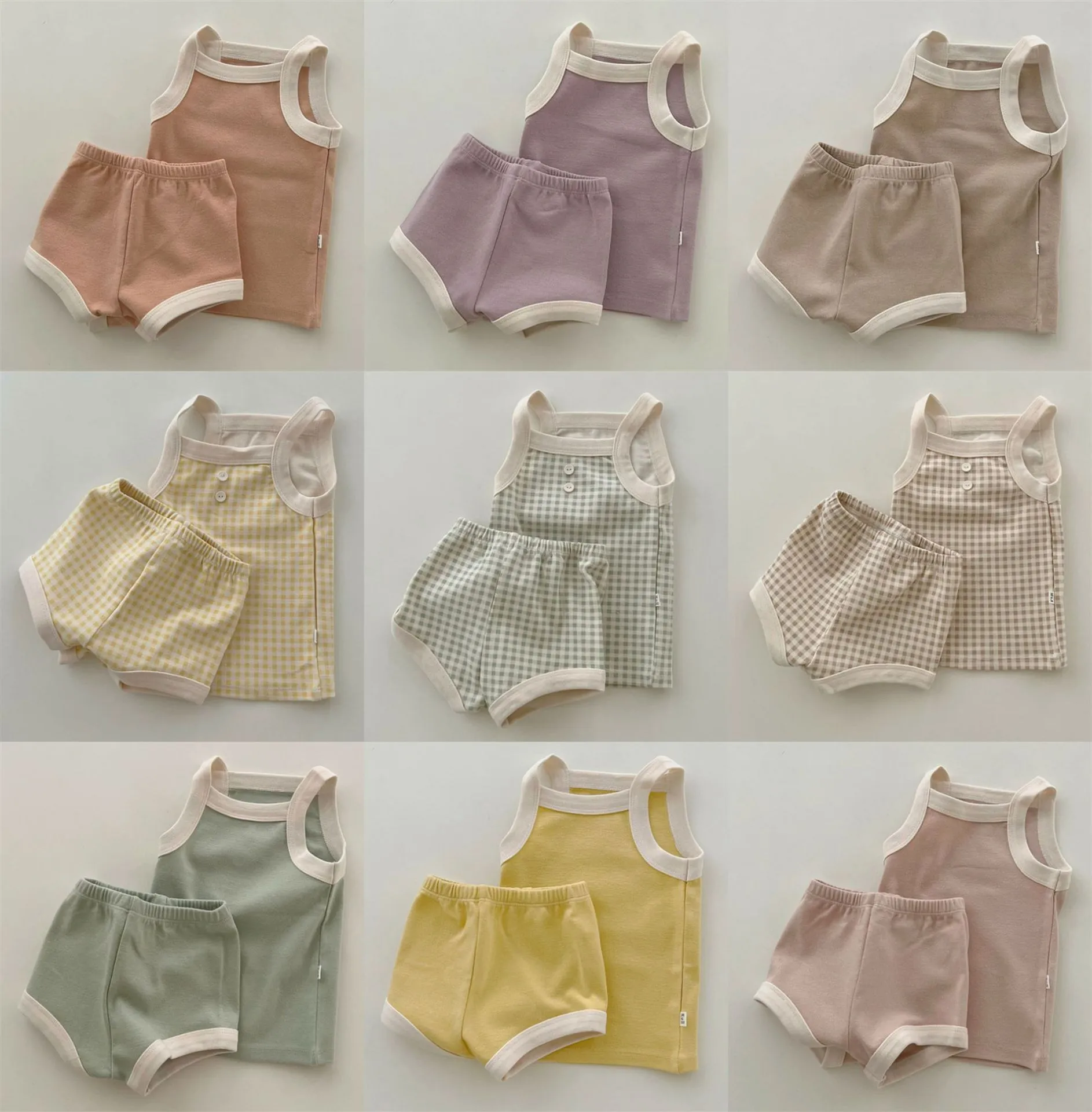2025 New Baby Sleeveless Clothes Set Boy Girl Summer Thin Cotton Vest + Shorts 2pcs Suit Infant Outfits Toddler Breathable Set