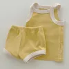 2025 New Baby Sleeveless Clothes Set Boy Girl Summer Thin Cotton Vest + Shorts 2pcs Suit Infant Outfits Toddler Breathable Set