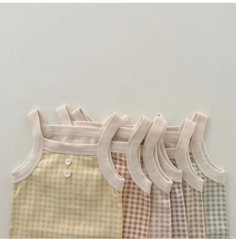 2025 New Baby Sleeveless Clothes Set Boy Girl Summer Thin Cotton Vest + Shorts 2pcs Suit Infant Outfits Toddler Breathable Set