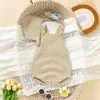 Baby Bodysuits Sleeveless Newborn Boys Girls Solid Color Onesie Hats Outfits Sets 2pcs Infant Unisex Playsuits Children Clothes