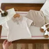Summer Baby Clothes Set Turn Down Collar T-shirt And Shorts 2Pcs For Boys Toddler Tracksuit Outfit