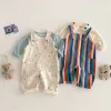 Unisex Spring New Kids Clothes Fashion Overalls Polk Dot Jumpsuits Striped Overalls Children Play Suit