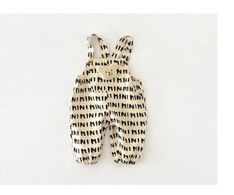 MILANCEL Baby Rompers Striped Baby Overall Bear Doll Infant Girls Jumpsuits Boys Clothes