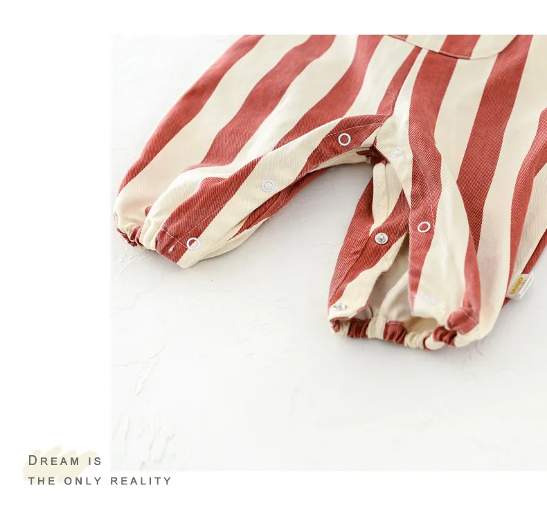 MILANCEL Baby Rompers Striped Baby Overall Bear Doll Infant Girls Jumpsuits Boys Clothes