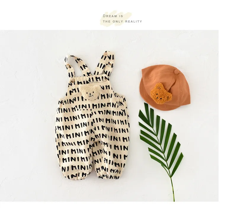 MILANCEL Baby Rompers Striped Baby Overall Bear Doll Infant Girls Jumpsuits Boys Clothes