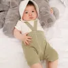 Summer Baby Shorts with Straps Knitted Cotton Toddler Suspender Trousers Kids Bottoms Infant Overalls for Girls Boys