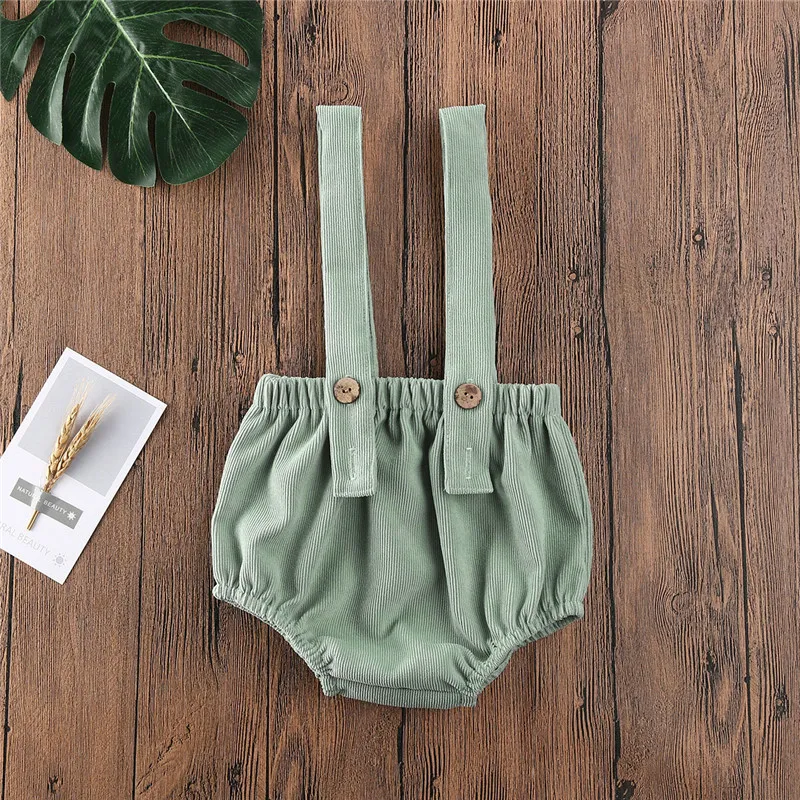 0-24months Baby Summer Suspender Shorts Adjustable Overall With Button Strap Loose Shorts Rompers For Girl And Boy