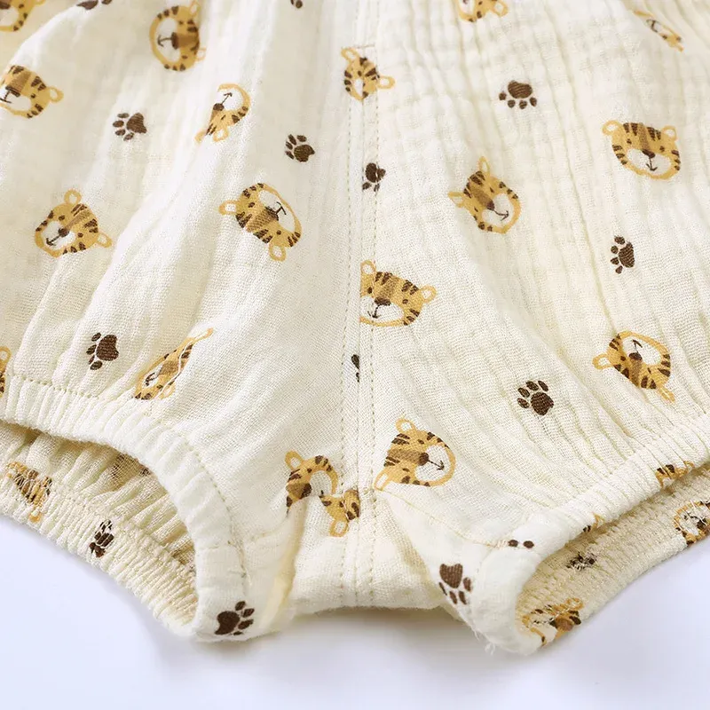 2025 Toddler Baby Summer Shorts Cotton Linen Cartoon Breathable Children Lounge Clothes for 3M-6T Boy Girl Korean Cute PP Pants