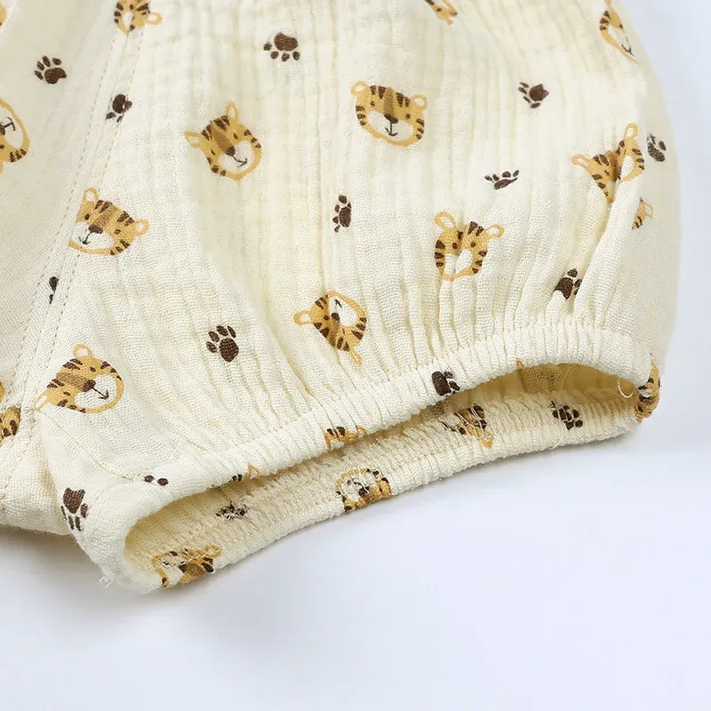 2025 Toddler Baby Summer Shorts Cotton Linen Cartoon Breathable Children Lounge Clothes for 3M-6T Boy Girl Korean Cute PP Pants