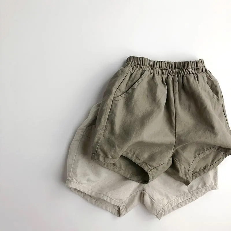 Summer Baby Cotton Linen Shorts Kids Boy Girl Leisure Breathable Short Pant Thin Style Children's Outwear Clothes