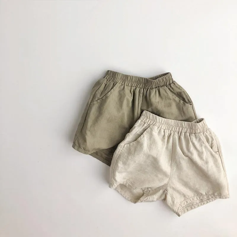 Summer Baby Cotton Linen Shorts Kids Boy Girl Leisure Breathable Short Pant Thin Style Children's Outwear Clothes