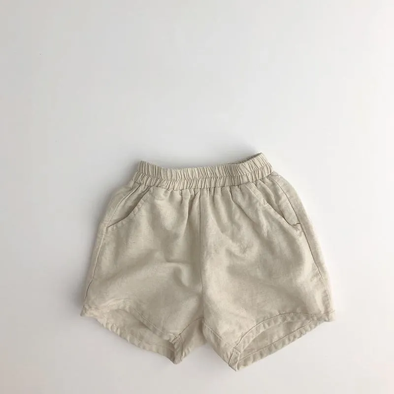 Summer Baby Cotton Linen Shorts Kids Boy Girl Leisure Breathable Short Pant Thin Style Children's Outwear Clothes