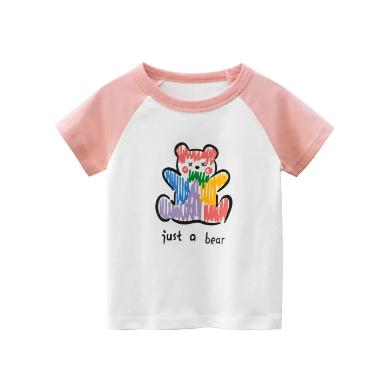 2025 Summer Short Sleeve T-shirts For Girls Printed Letter Baby Girl Tops 2-8 Years Kids Girl T Shirts Child Little Girl Clothes