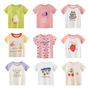2025 Summer Short Sleeve T-shirts For Girls Printed Letter Baby Girl Tops 2-8 Years Kids Girl T Shirts Child Little Girl Clothes