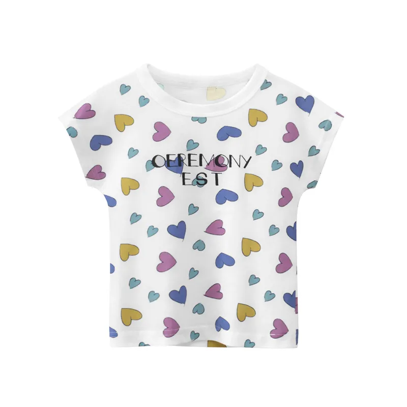 2025 Summer Short Sleeve T-shirts For Girls Printed Letter Baby Girl Tops 2-8 Years Kids Girl T Shirts Child Little Girl Clothes