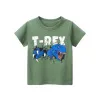 OLEKID 2025 Summer Children Boys Clothing Printed Cartoon Boys T-Shirts 2-8 Years Kids Baby Boy Tops Short Sleeve Toddler Tees