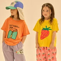 Girls T-shirts 2025 Summer Short-sleeve Tops for Kids Candy Color Boys Tees Children School Shirts Cotton Teenager Outfits 1-12T