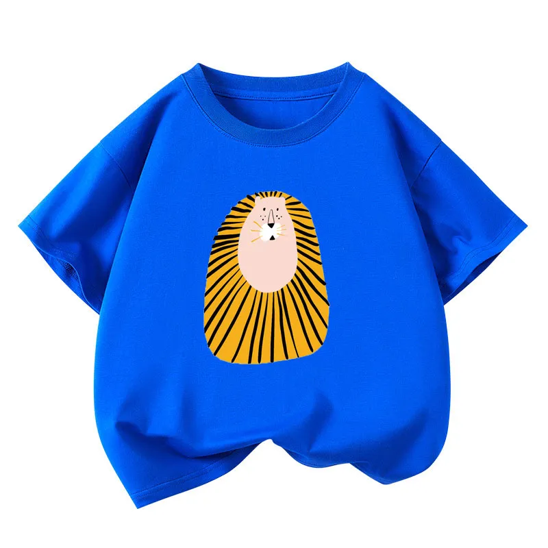 Girls T-shirts 2025 Summer Short-sleeve Tops for Kids Candy Color Boys Tees Children School Shirts Cotton Teenager Outfits 1-12T