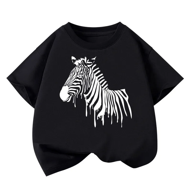 Girls T-shirts 2025 Summer Short-sleeve Tops for Kids Candy Color Boys Tees Children School Shirts Cotton Teenager Outfits 1-12T