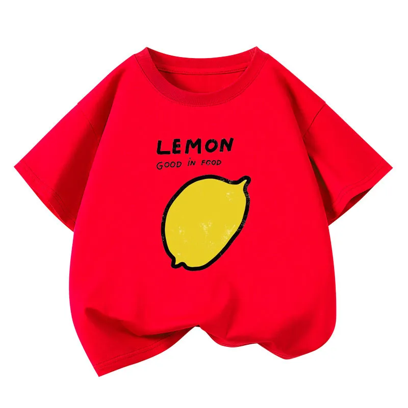 Girls T-shirts 2025 Summer Short-sleeve Tops for Kids Candy Color Boys Tees Children School Shirts Cotton Teenager Outfits 1-12T