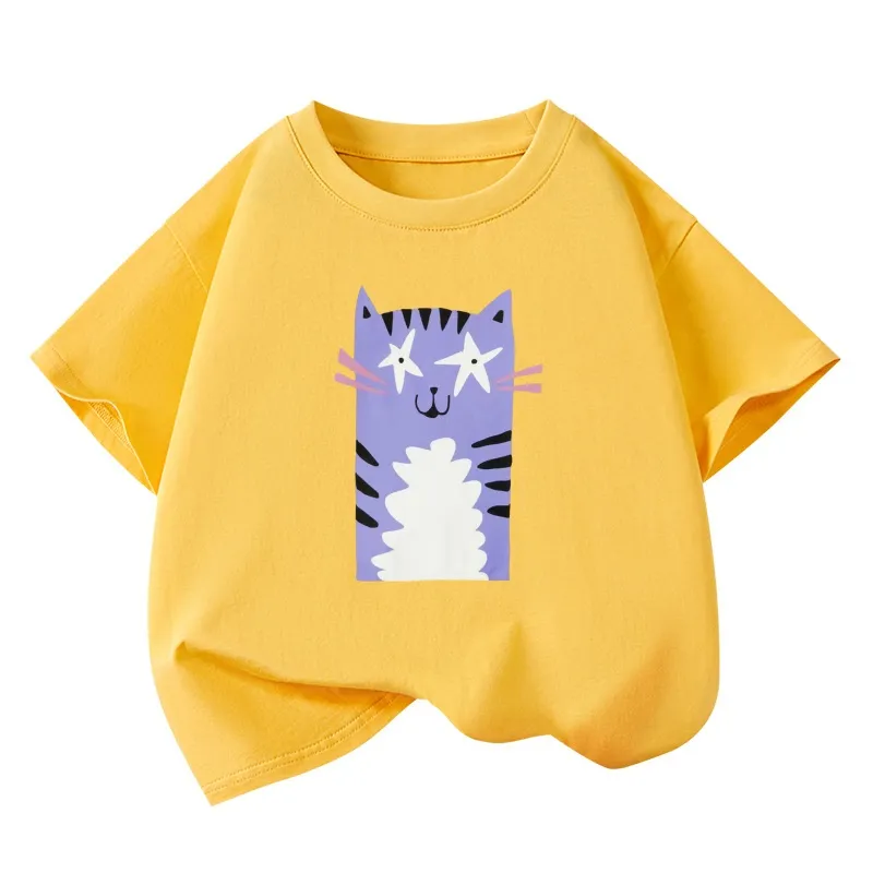 Girls Summer T Shirts 2025 Cotton Graphic Tees for Baby Short-sleeve Kids Tops Toddler Children Shirts Boys T-Shirt