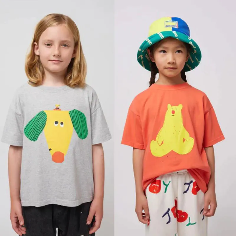Boys T-shirts 2025 Summer Tops for Kids Short-sleeve Girls Tees Candy Color Children Shirts Cotton Teenager School Outfits