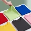 Boys T-shirts 2025 Summer Tops for Kids Short-sleeve Girls Tees Candy Color Children Shirts Cotton Teenager School Outfits