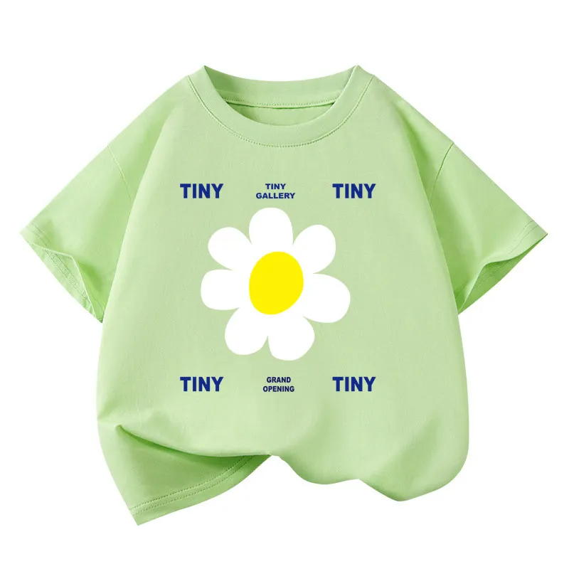 Boys T-shirts 2025 Summer Tops for Kids Short-sleeve Girls Tees Candy Color Children Shirts Cotton Teenager School Outfits