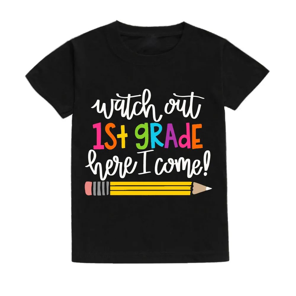 First Day of Kindergarten Kid T-Shirt Girl Boy Clothes Back To School Shirt Preschool 1-5th Grade Child Shirts School Opens Gift