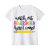 First Day of Kindergarten Kid T-Shirt Girl Boy Clothes Back To School Shirt Preschool 1-5th Grade Child Shirts School Opens Gift