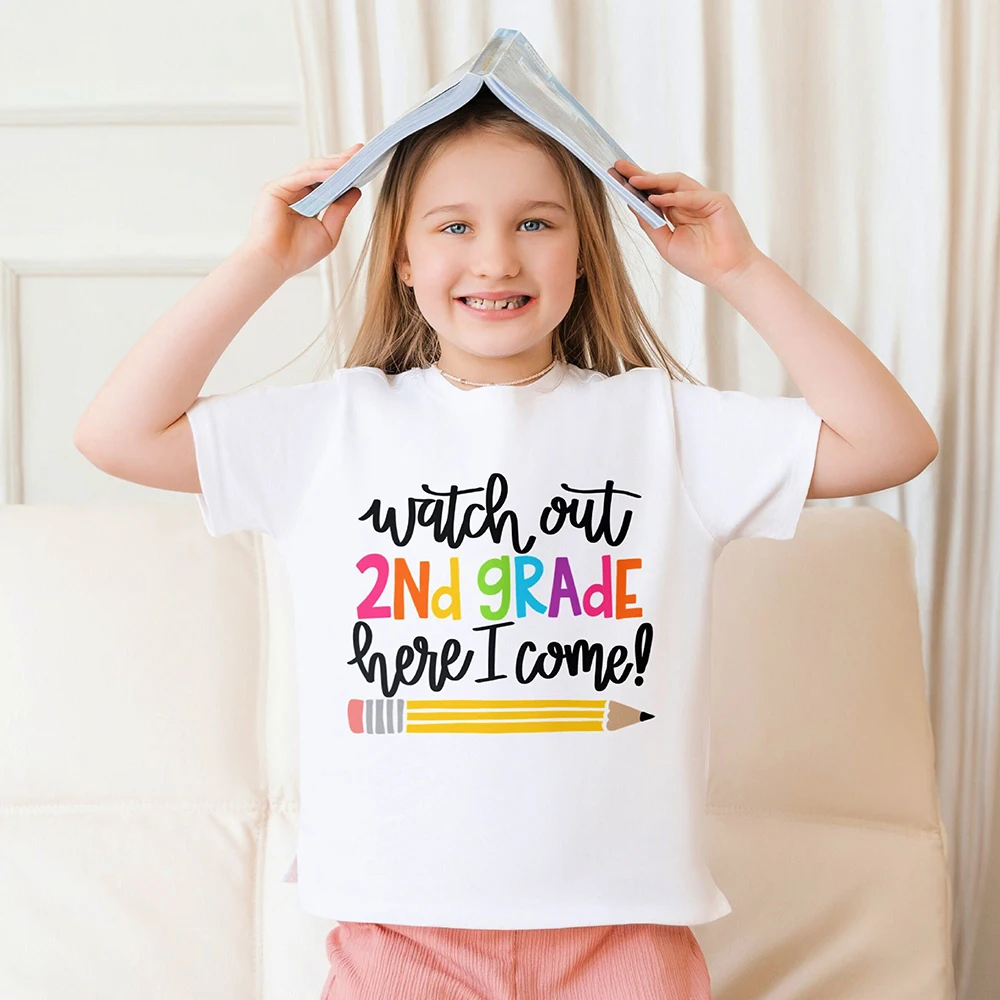 First Day of Kindergarten Kid T-Shirt Girl Boy Clothes Back To School Shirt Preschool 1-5th Grade Child Shirts School Opens Gift