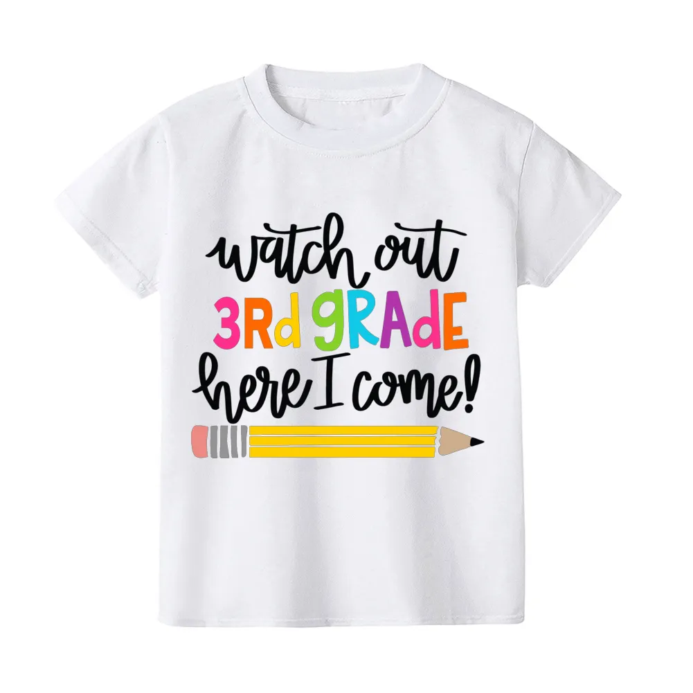 First Day of Kindergarten Kid T-Shirt Girl Boy Clothes Back To School Shirt Preschool 1-5th Grade Child Shirts School Opens Gift