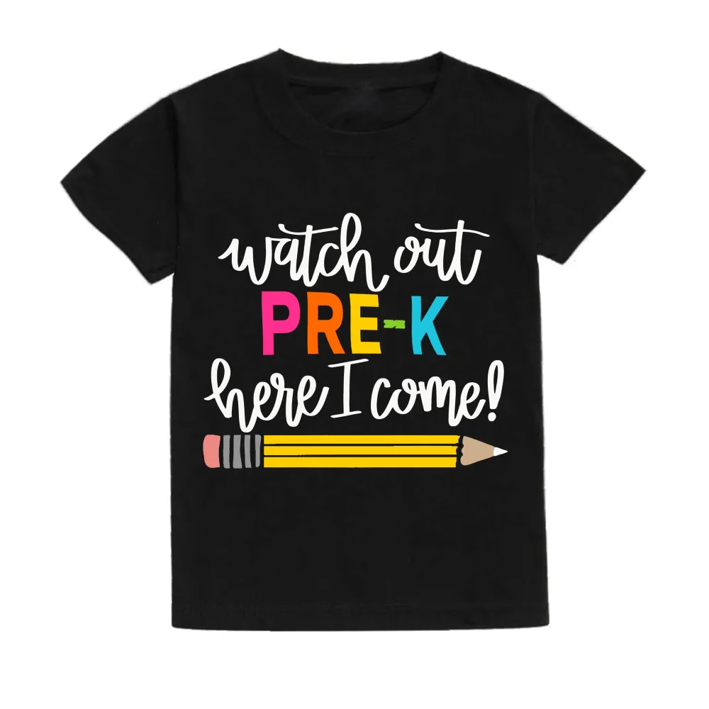 First Day of Kindergarten Kid T-Shirt Girl Boy Clothes Back To School Shirt Preschool 1-5th Grade Child Shirts School Opens Gift