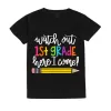 First Day of Kindergarten Kid T-Shirt Girl Boy Clothes Back To School Shirt Preschool 1-5th Grade Child Shirts School Opens Gift