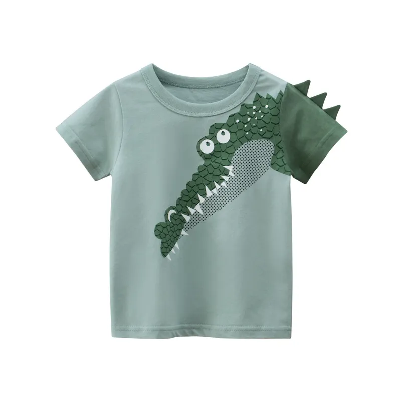 2 3 4 5 7 9 Years Summer Baby Boys Short Sleeve T-shirt Children Kids Cotton Cartoon Tops For Little Boys KF1022