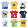 2 3 4 5 7 9 Years Summer Baby Boys Short Sleeve T-shirt Children Kids Cotton Cartoon Tops For Little Boys KF1022